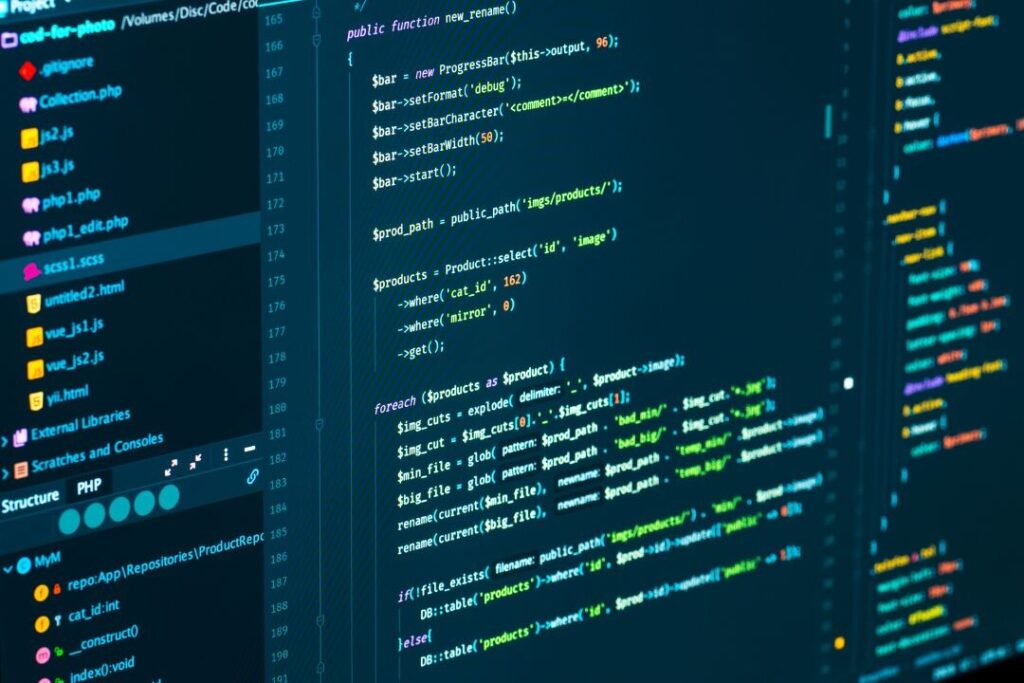 Un primer plano de la pantalla de una computadora que muestra un código cookieless