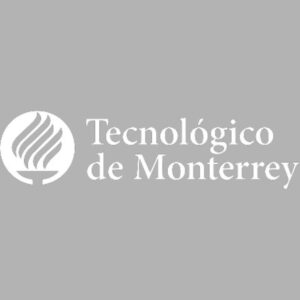 Logotipo del Tecnológico de Monterrey. Presenta un ícono de antorcha a la izquierda y el texto "Tecnológico de Monterrey" a la derecha, todo en una combinación de colores grises.